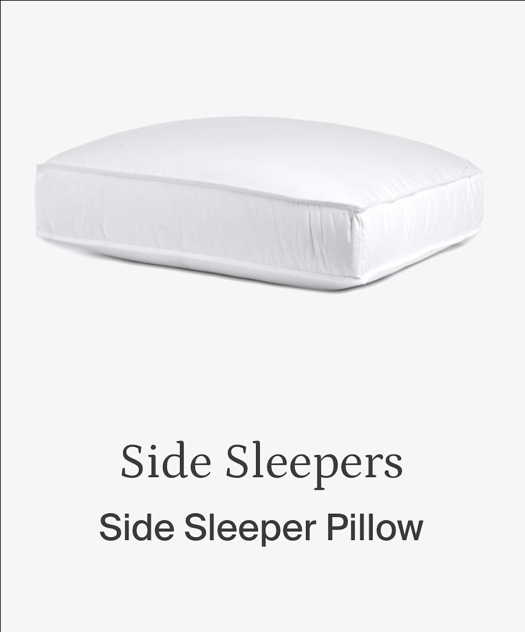 Side sleepers. Side sleeper pillow.