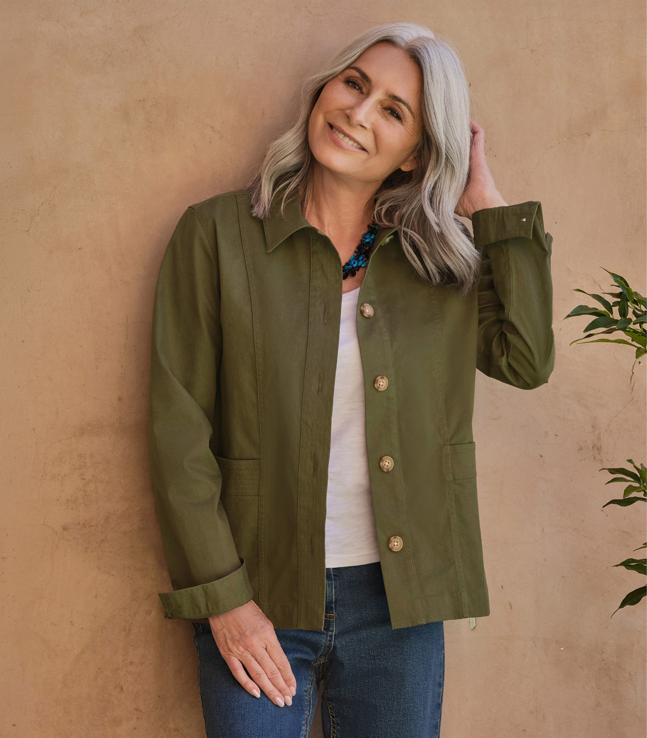 Stitch Pocket Cotton Jacket