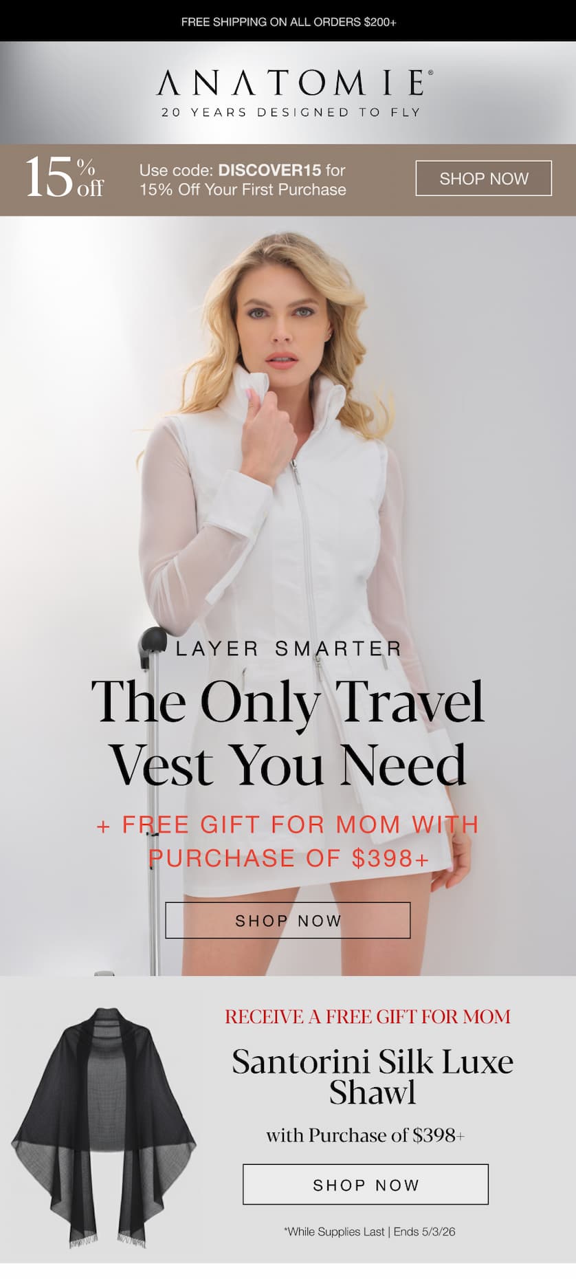 Layer Smarter: The only travel vest you need +Free Gift for Mom with Purchase of $398+. SHOP NOW