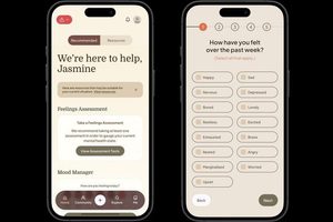 Two images of app on smartphone. The first image says, 