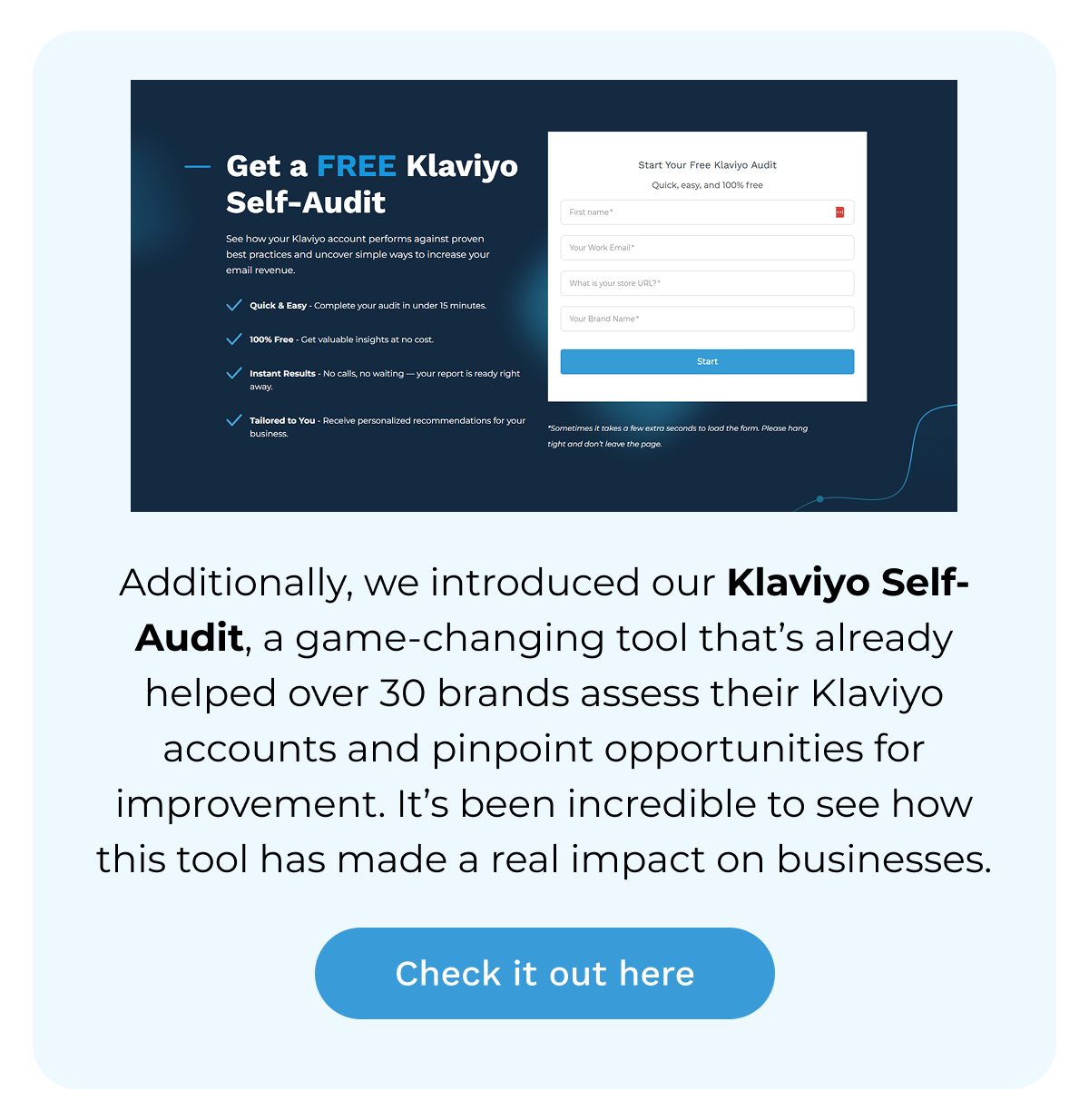Klaviyo Self Audit