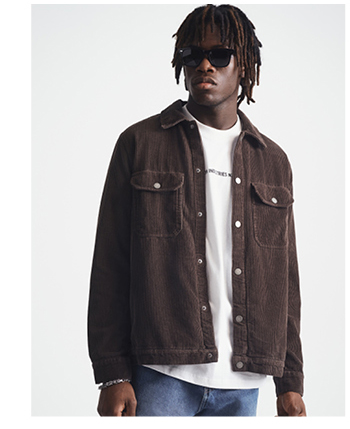 Men's Corduroy Overshirt in After Dark
