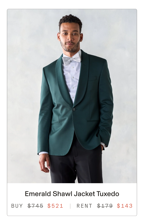 Emerald Shawl Jacket Tuxedo BUY $521 RENT $143