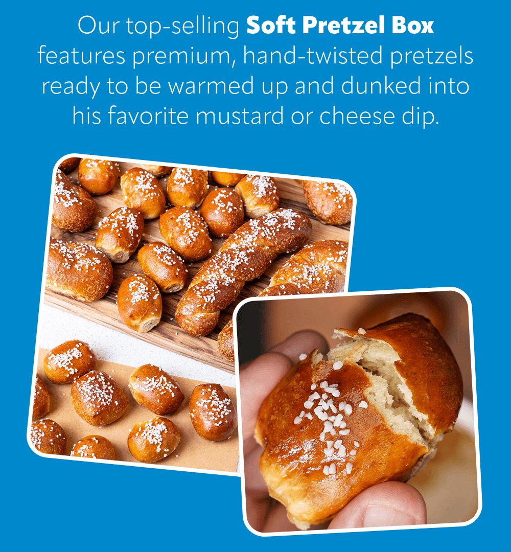 Our top-selling Soft Pretzel Box 