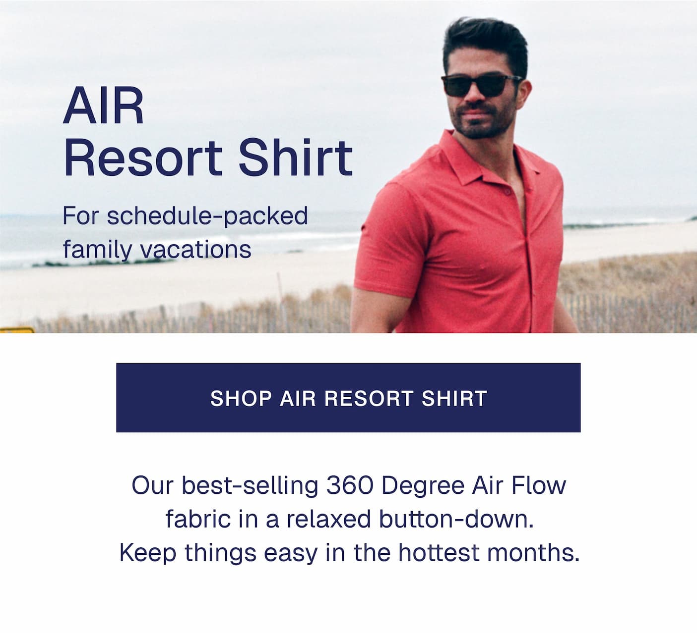 Our best-selling 360 Degree Air Flow fabric in a relaxed button-down. Keep things easy in the hottest months.AIR Resort Shirt | 
