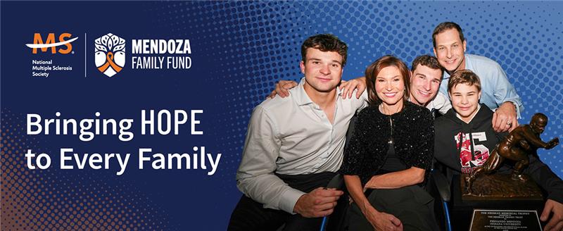 A photo of the Mendoza family along with the text "Bringing hope to every family"