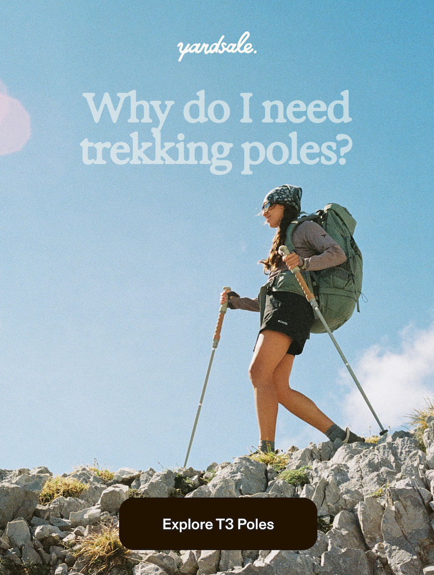 Woman hiking with T3 trekking poles