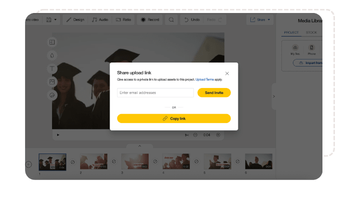 GIF showing the Company Appreciation Template invite links being sent to another user