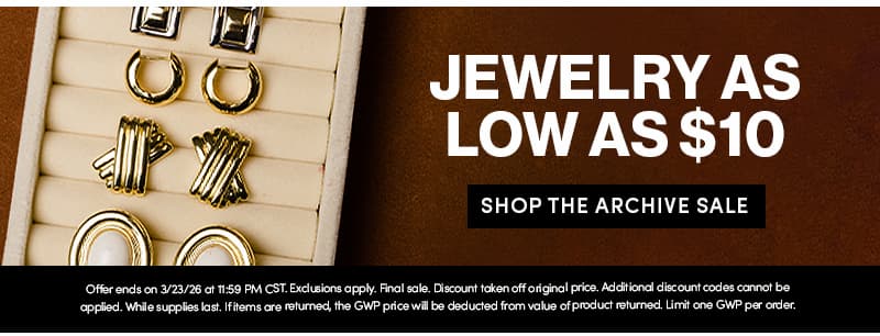 Jewelry As Low As $10
