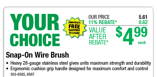 Snap-On Wire Brush - ONLY $4.99 After Rebate*!