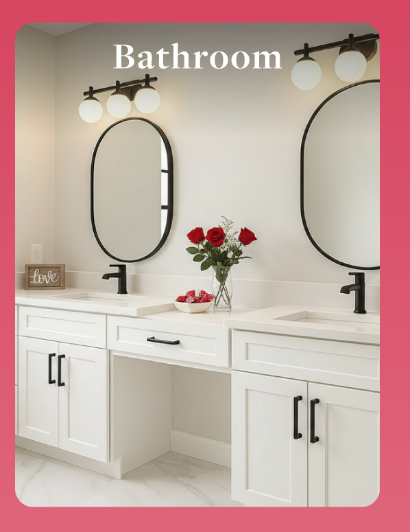 Bathroom with Weston White Cabinets