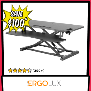 Ergolux Pro Height Adjustable Sit Stand Desk Riser 95cm (Black) Product Image
