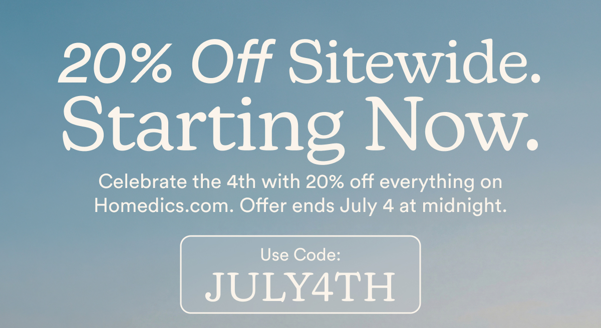 20% Off Sitewide Starting Now