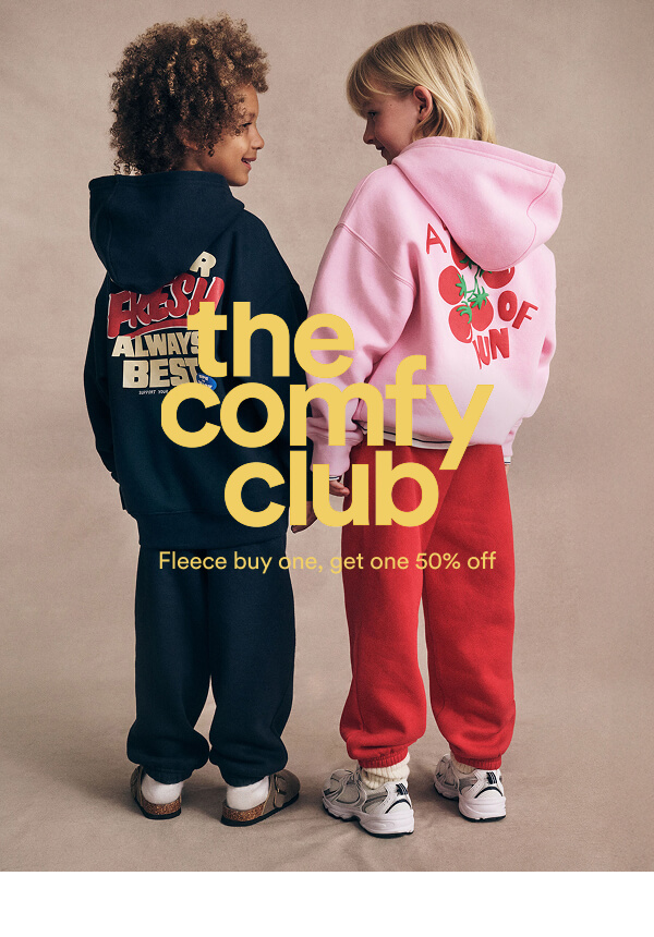 The comfy club, Fleece buy one, get one 50% off