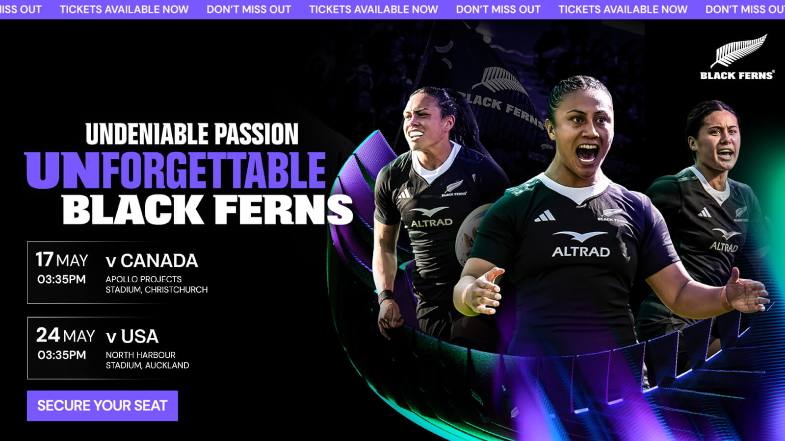 Black Ferns Tickets - Secure Your Seat.