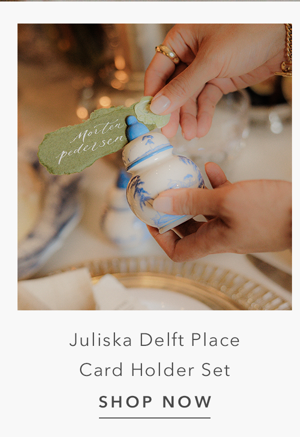 Juliska Country Estate French Delft Blue Ceramic Place Card Holder - Set of 4