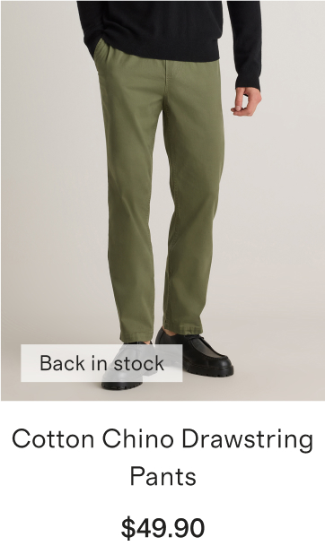 Cotton Chino Drawstring Pants