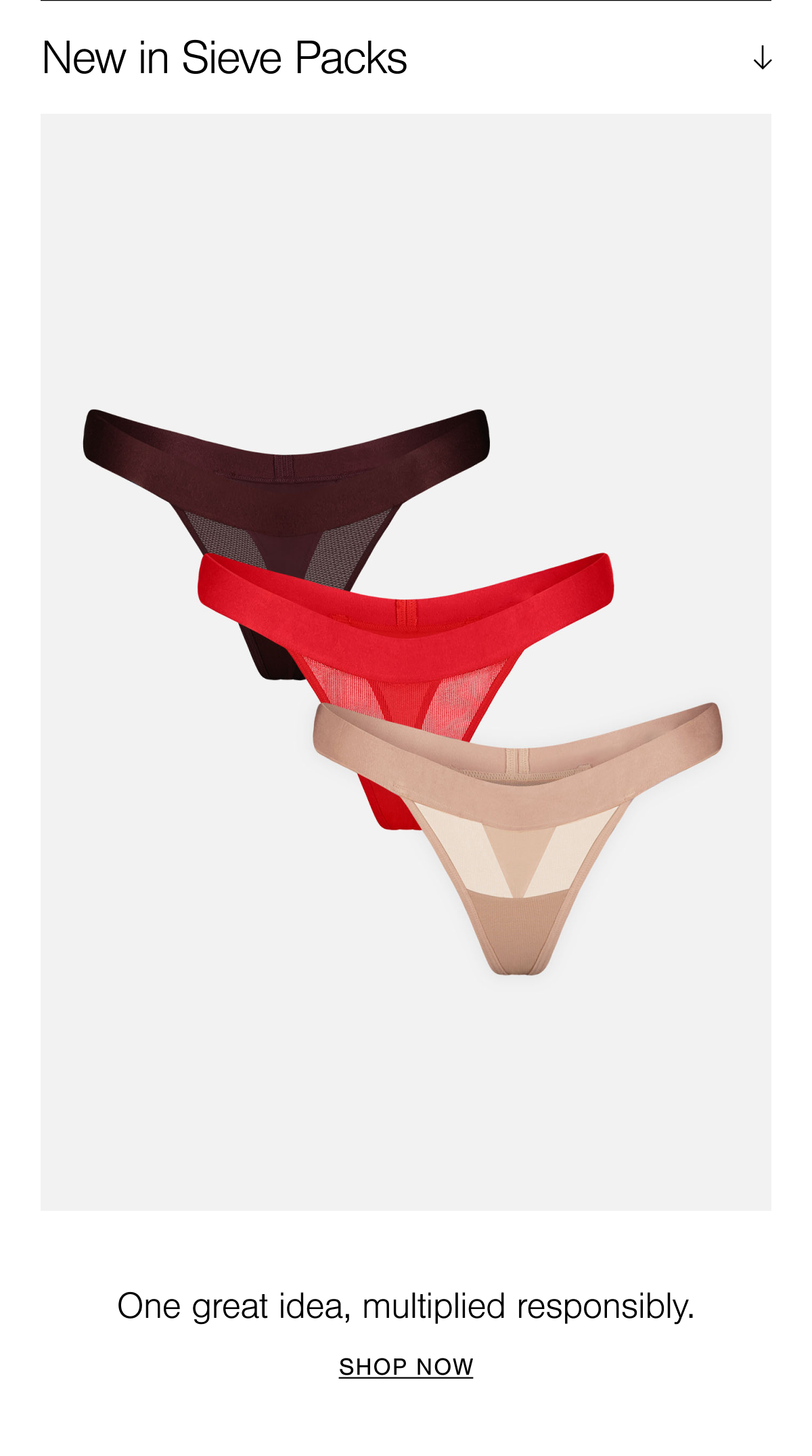 A low rise thong in our airy light, subtly sheer, naturally smoothing Belgian micromesh. Pack of 3 featuring Buff, Cerise, and Garnet.