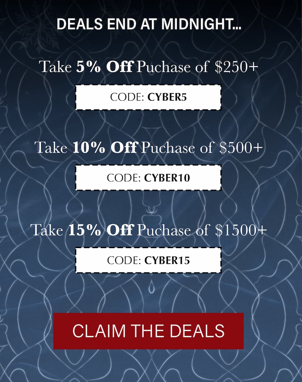 5% off $250+; 10% off $500+; 15%off $1500+