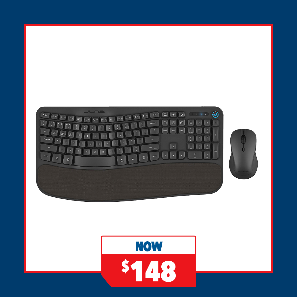 JLab JBuds Flow Ergo Wireless Keyboard & Mouse Combo