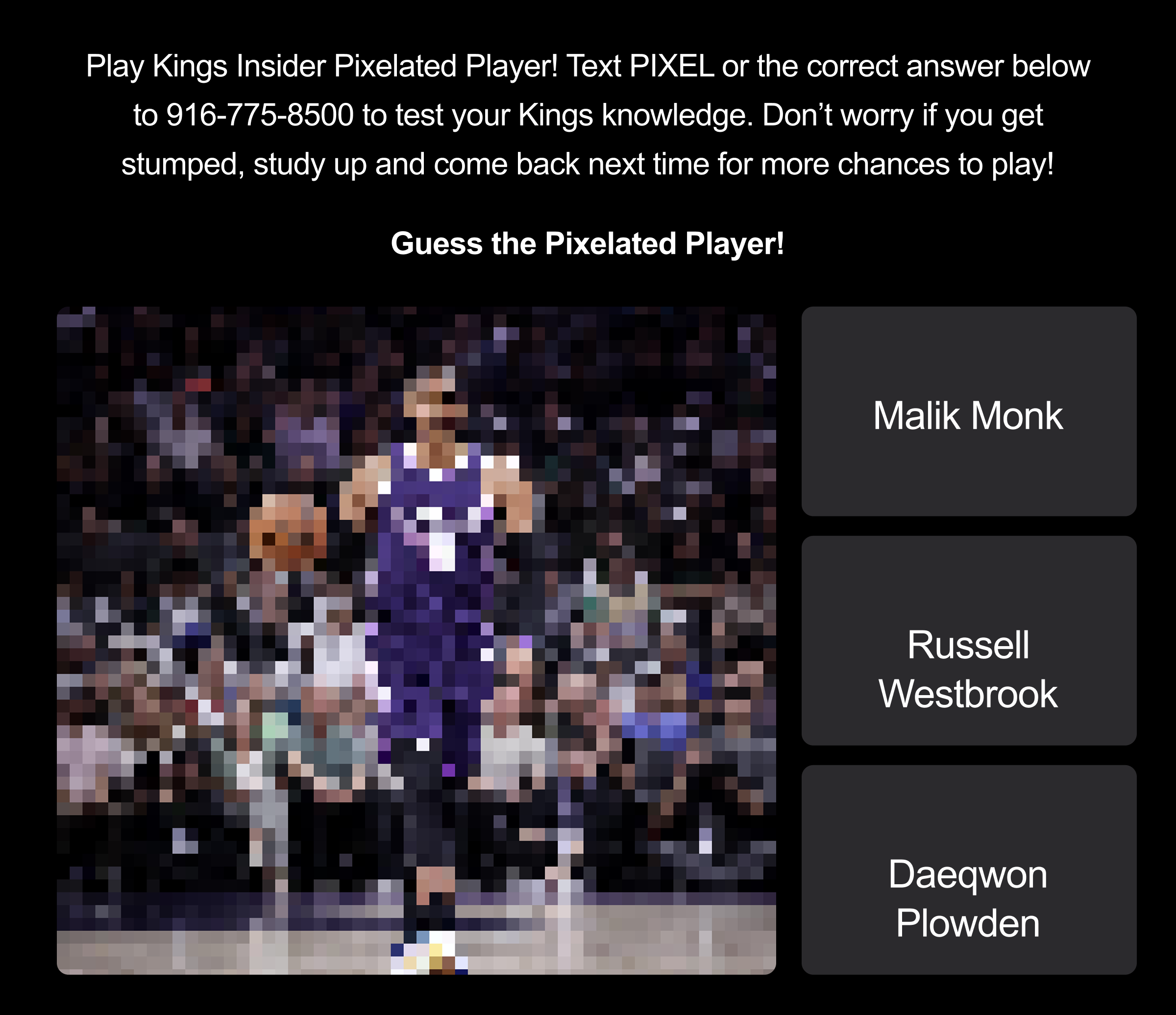Kings Insider Pixelated Player