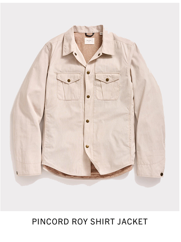 Pincord Roy Shirt Jacket in Tinted White