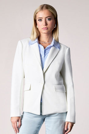 Helen Blazer With Removable Shirt Insert - Whipped Cream
