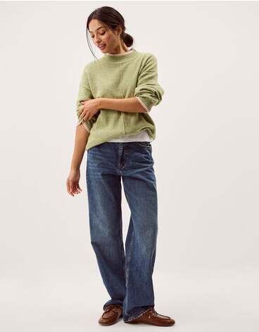Tori Oversized Tipped Jumper Green