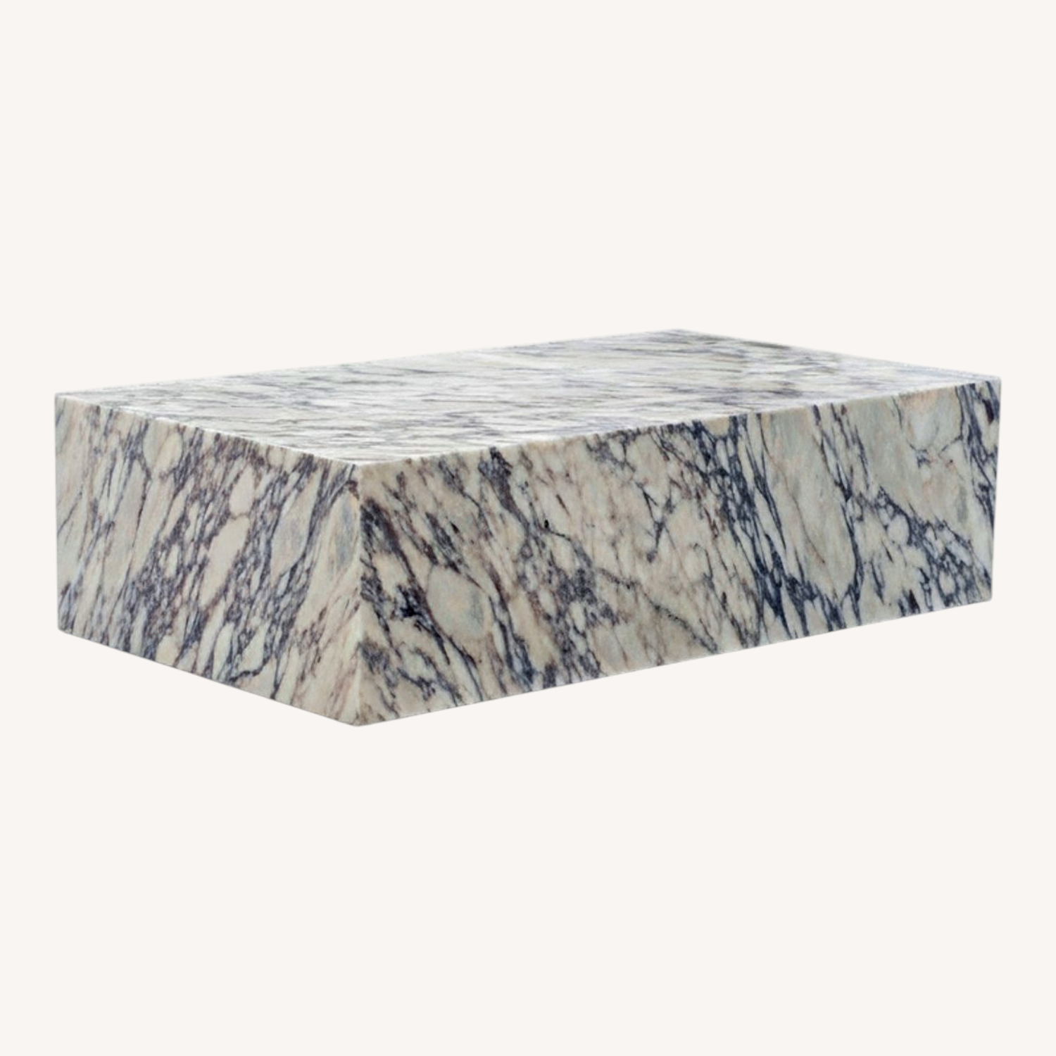 Image of Big Plinth Marble Coffee Table Calacatta Viola