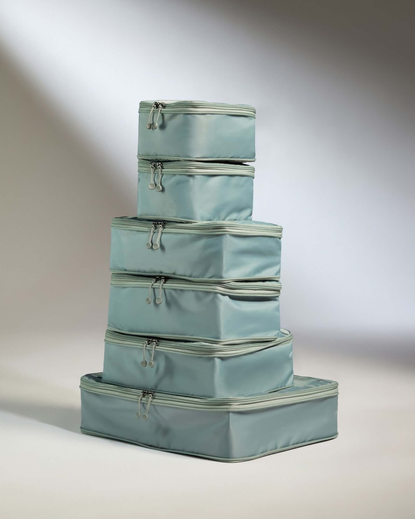 Image of Compression Packing Cubes in Mist Blue - Set of 6