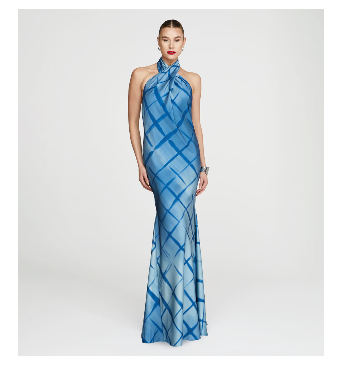 Corinne Printed Satin Gown