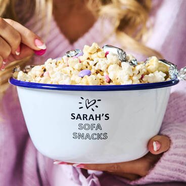 Personalised Sofa Snacks Enamel Bowl