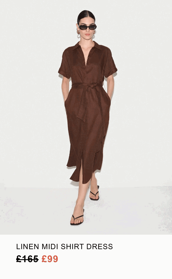 Linen Midi Shirt Dress