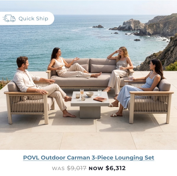 POVL Outdoor Carman 3-Piece Lounging Set