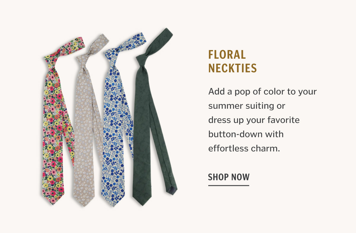 Add a pop of color to your summer suiting or dress up your favorite button-down with effortless charm.