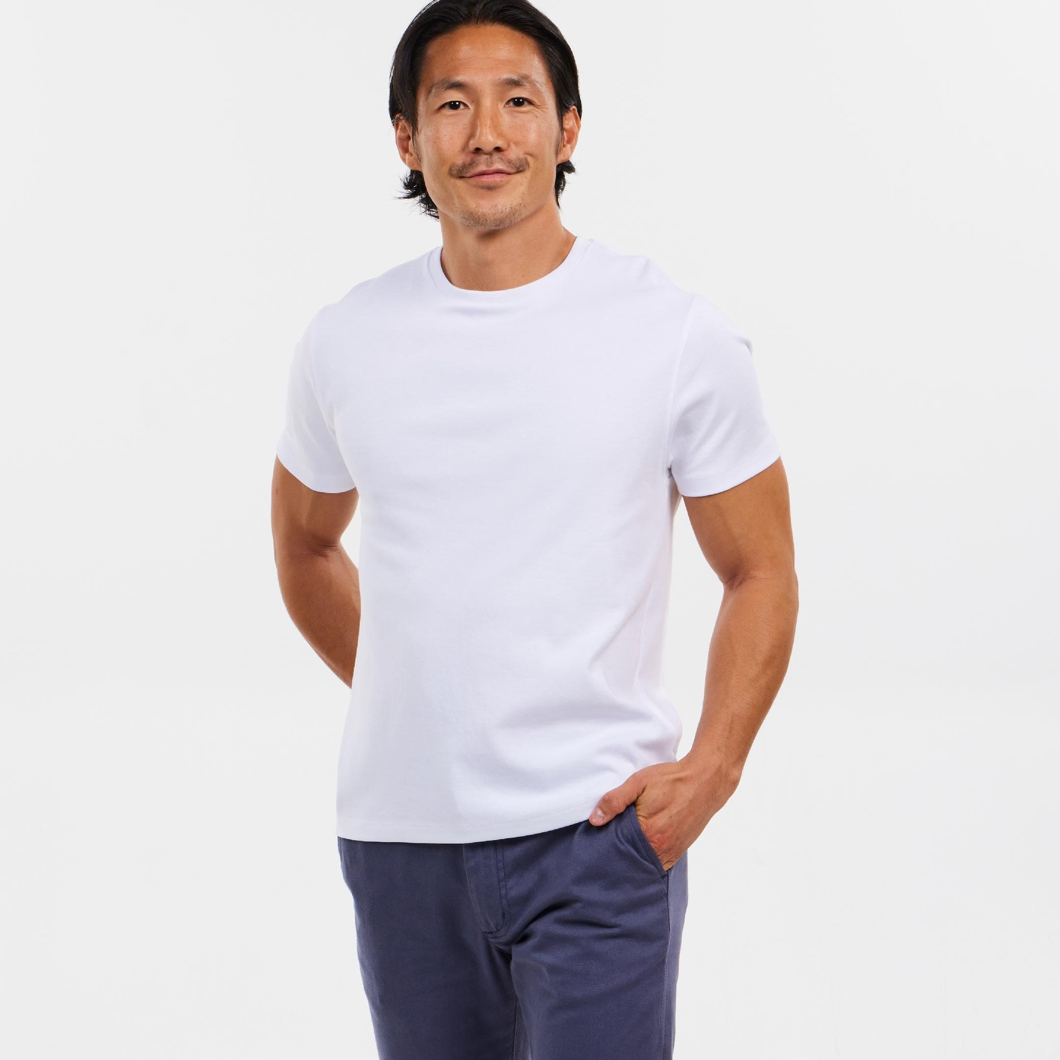 Image of White Luxury Soft Touch Crew Neck Tee