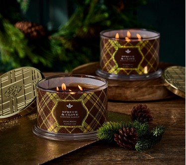 HomeWorx by Slatkin + Co. Set of (2) 18oz Spruce & Clove Candles