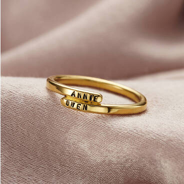 Personalised Stacker Open Ring