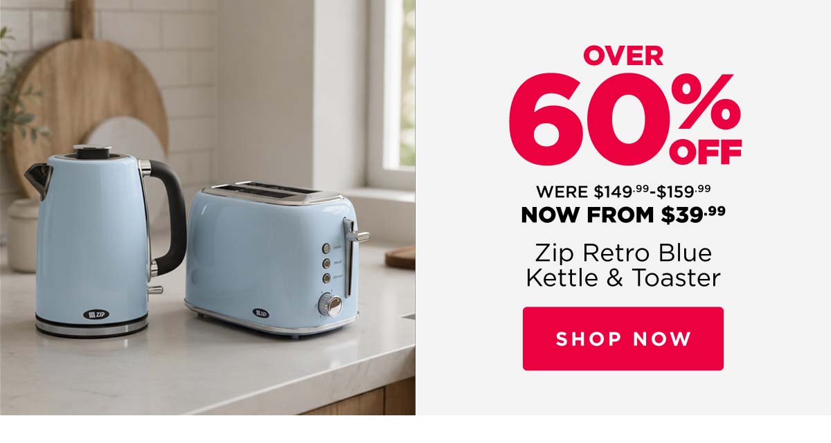 Zip Retro Blue Kettle & Toaster