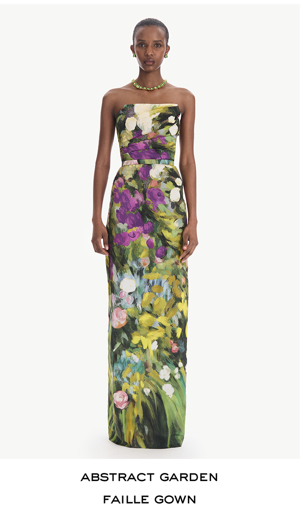Abstract Garden Faille Gown