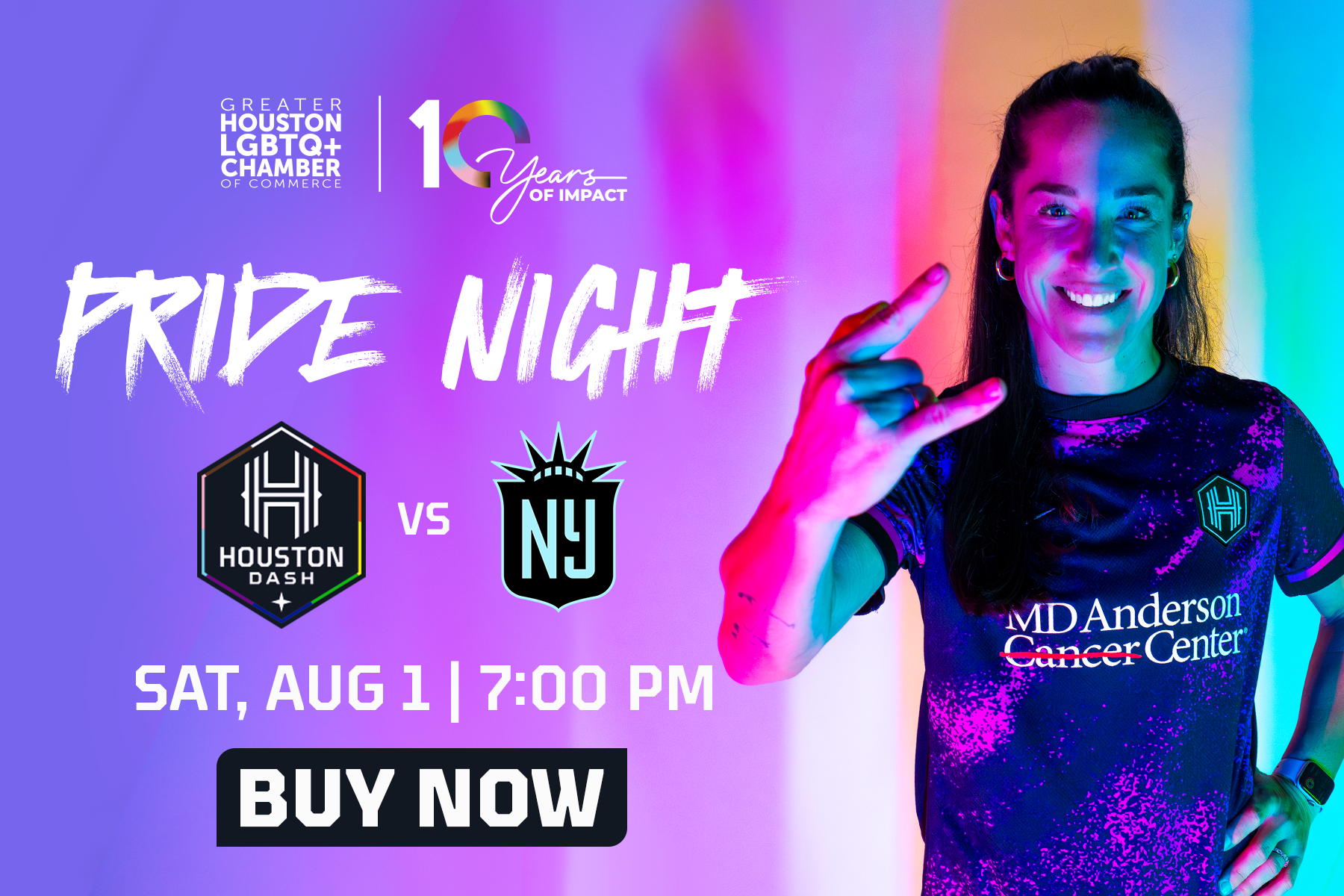 Pride Night | Dash vs. Gotham FC | Sat, Aug 1 7PM