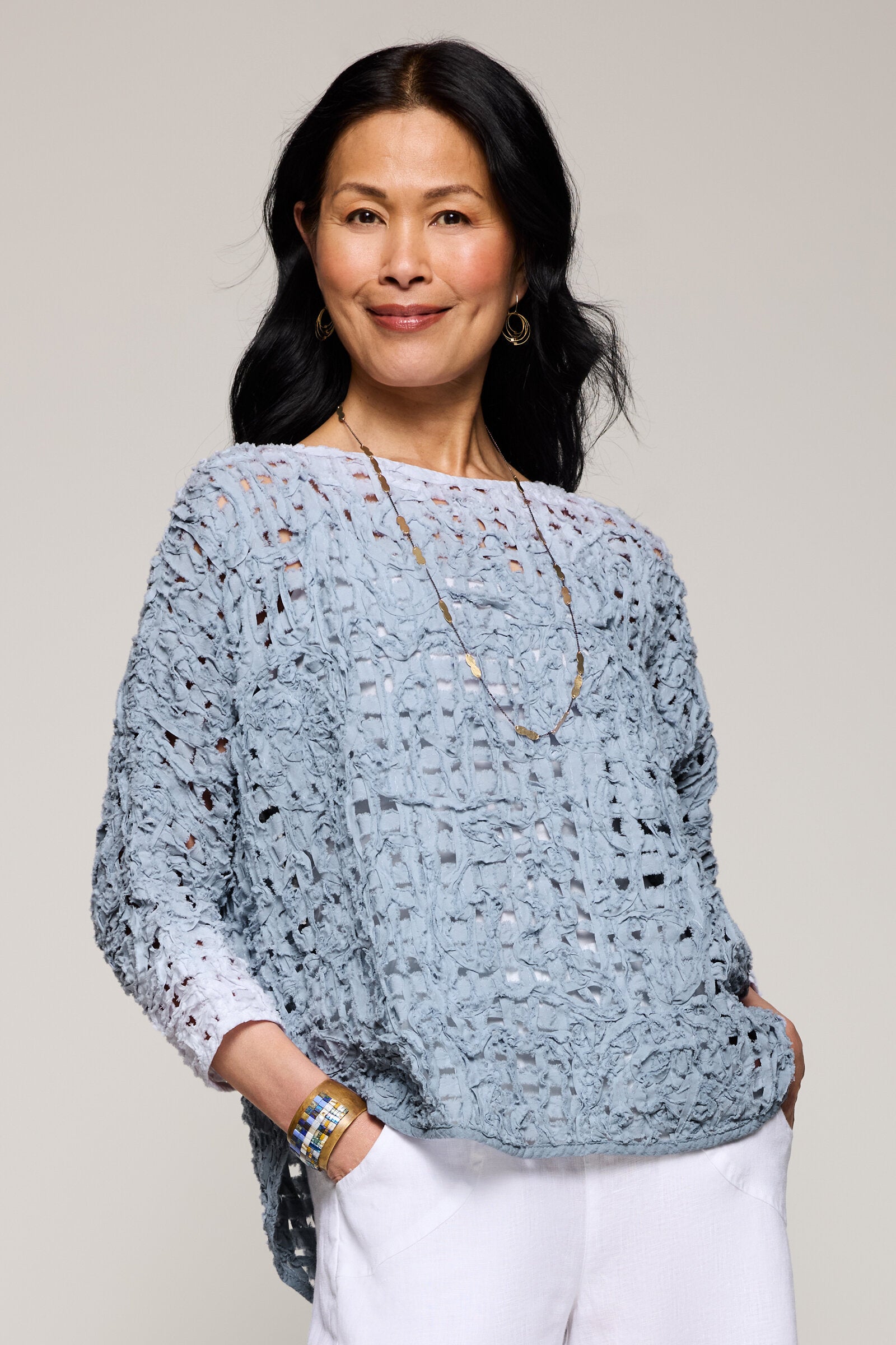 Image of Stephanie Dolman Topper - Gray Ombre