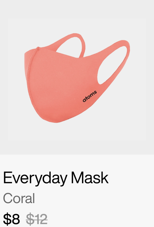 Shop Now – Everyday Mask: Coral – $8