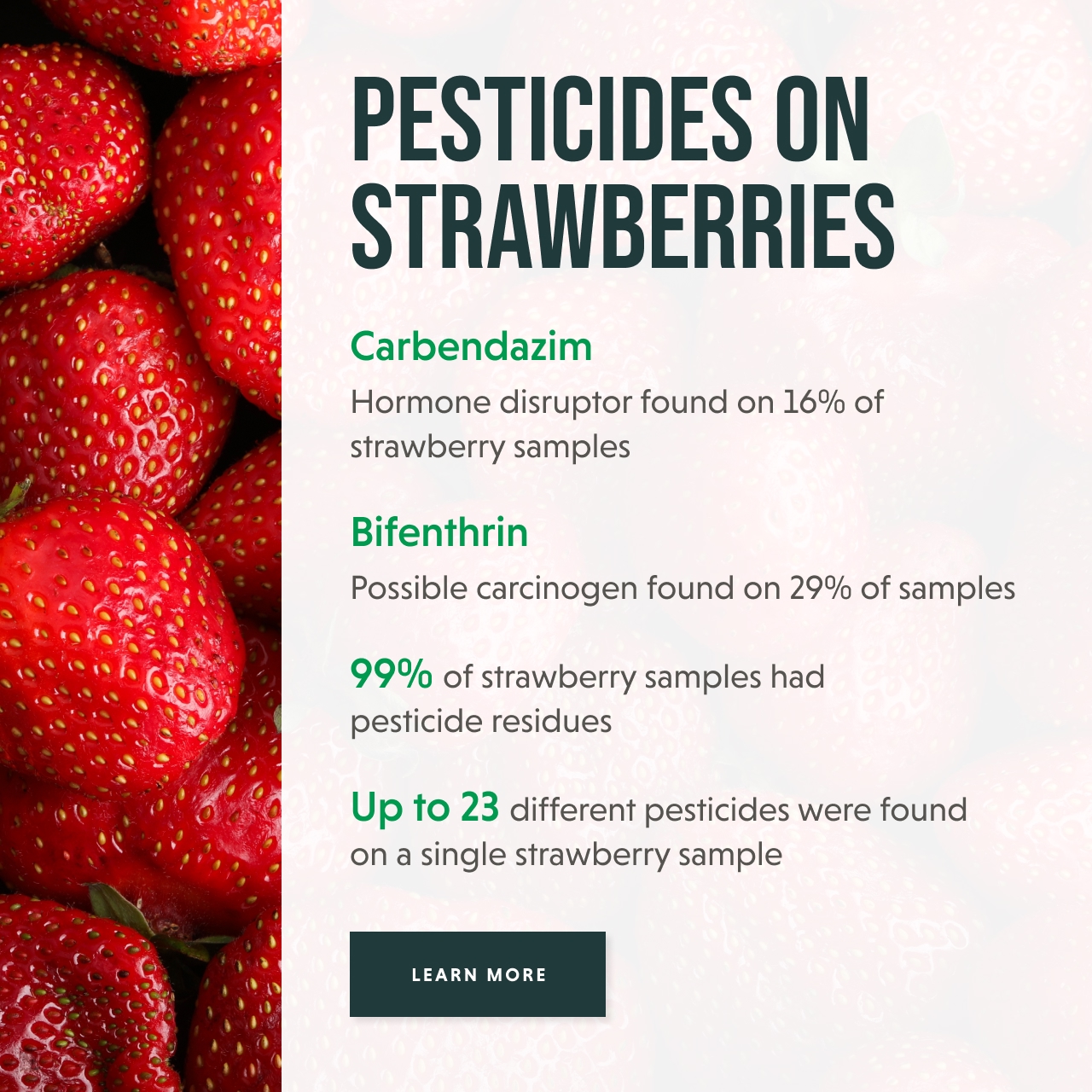 Pesticides on strawberries - LEARN MORE