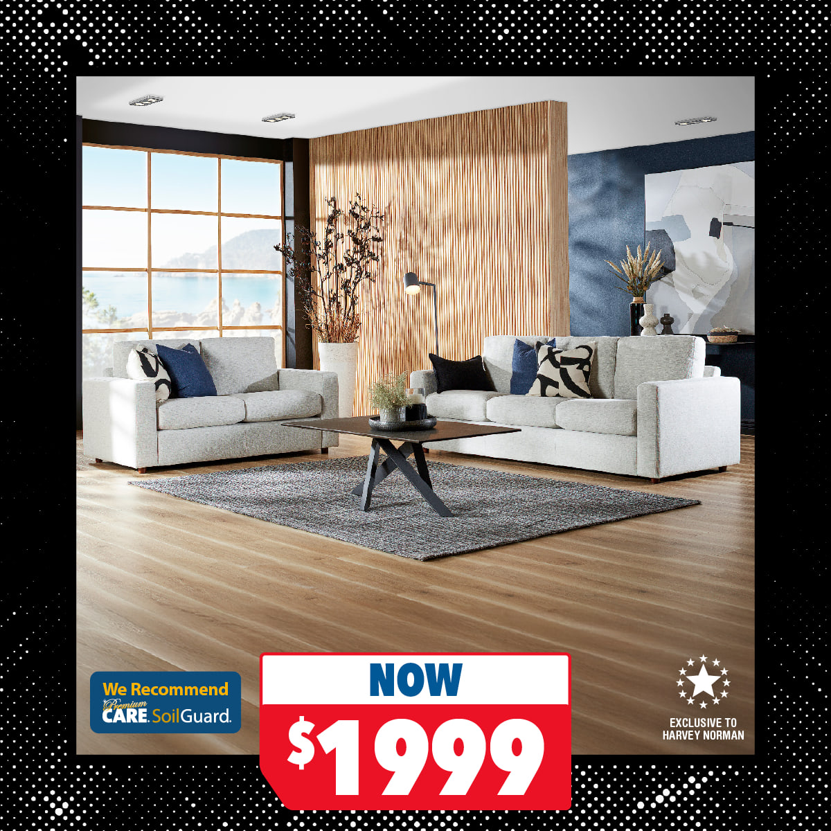 Milan 2-Piece Fabric Lounge Suite