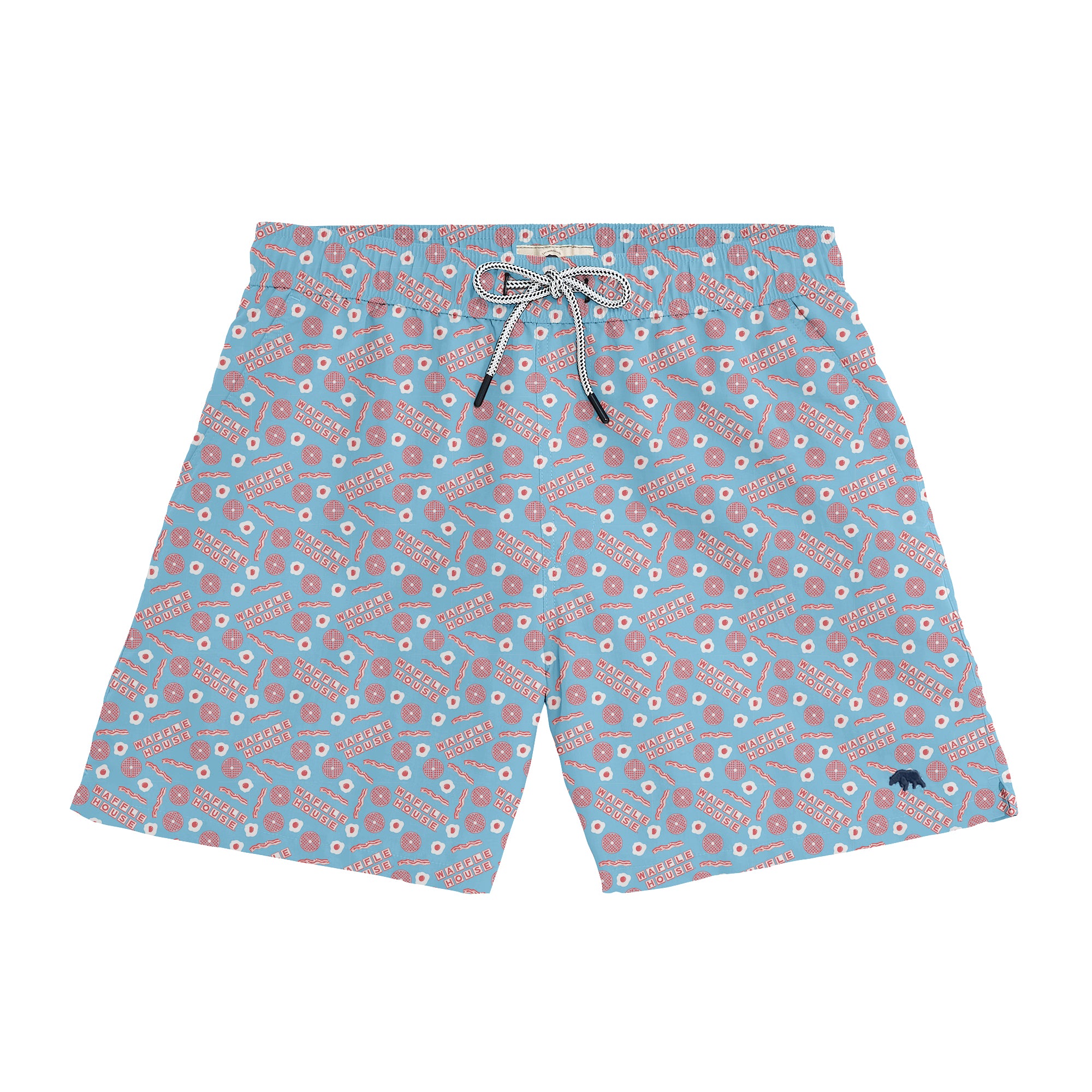 Image of Waffle House Americana Breakfast Swim Trunk - Sky