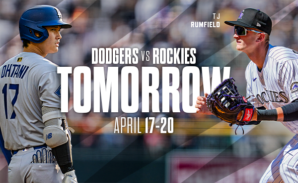 The Rockies host the Dodgers beginning tomorrow at Coors Field from April 17-20. Watch the Dodgers Shohei Ohtani compete with the Rockies TJ Rumfield