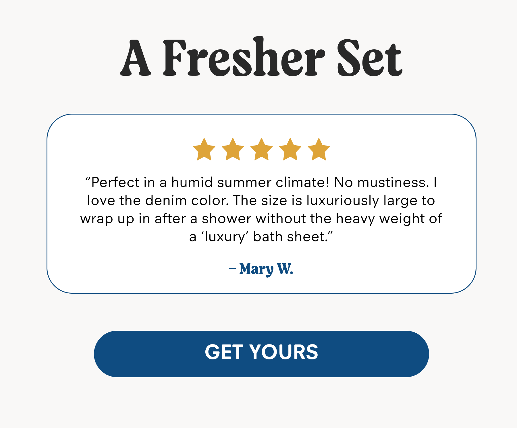 A Fresher Set - Get Yours