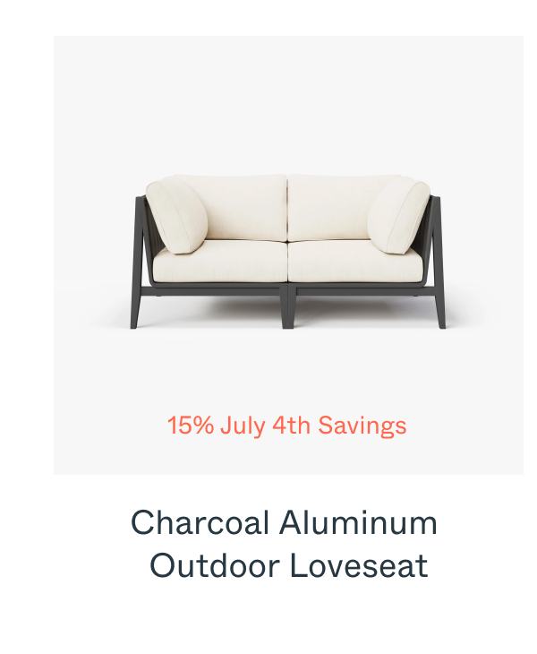 Charcoal Aluminum Outdoor Loveseat