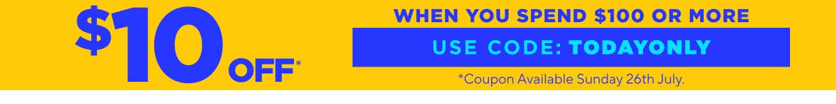 $10 off $100 coupon